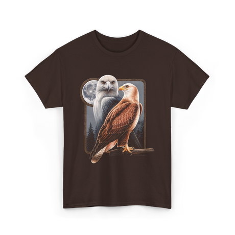 Eagle and Hawk Wildlife Art T-Shirt - Dark Chocolate