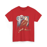 Eagle and Hawk Wildlife Art T-Shirt - Red