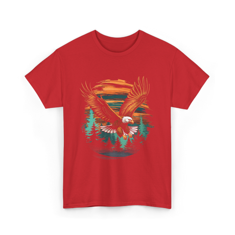 Eagle Flying Wildlife Eagle T-Shirt - Red