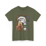 Eagle Moon Wildlife Portrait Nature T-Shirt - Military Green