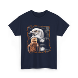 Eagle Moon Wildlife Portrait Nature T-Shirt - Navy