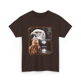 Eagle Moon Wildlife Portrait Nature T-Shirt - Dark Chocolate