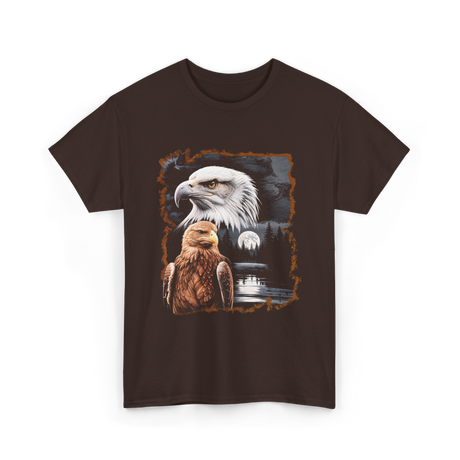 Eagle Moon Wildlife Portrait Nature T-Shirt - Dark Chocolate