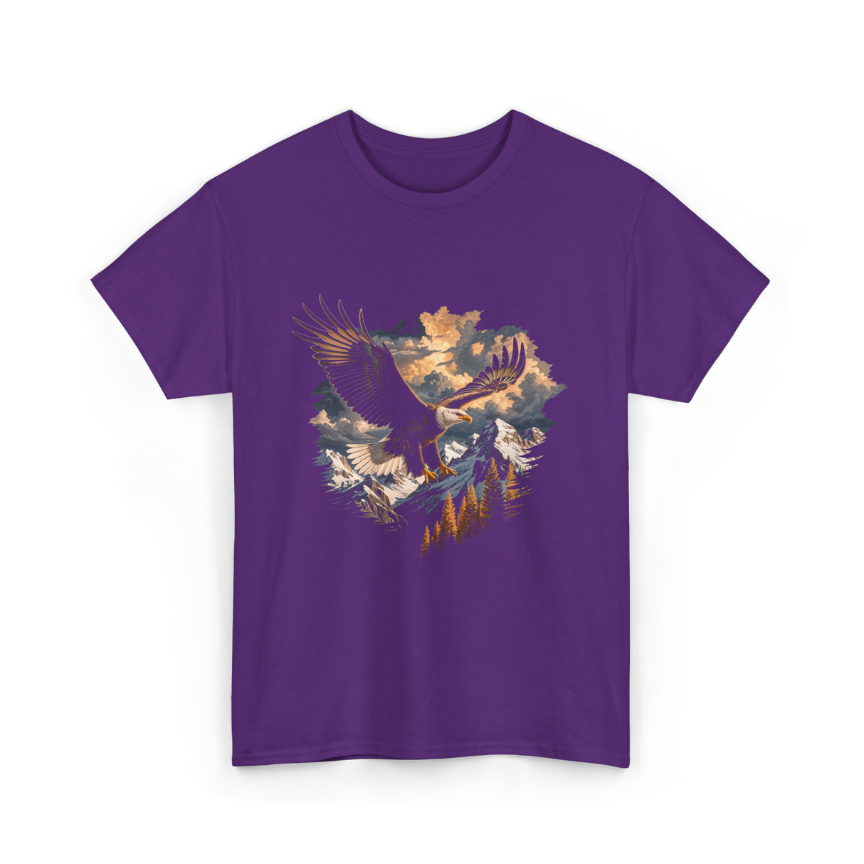 Eagle Mountains Wildlife Art T-Shirt - Purple