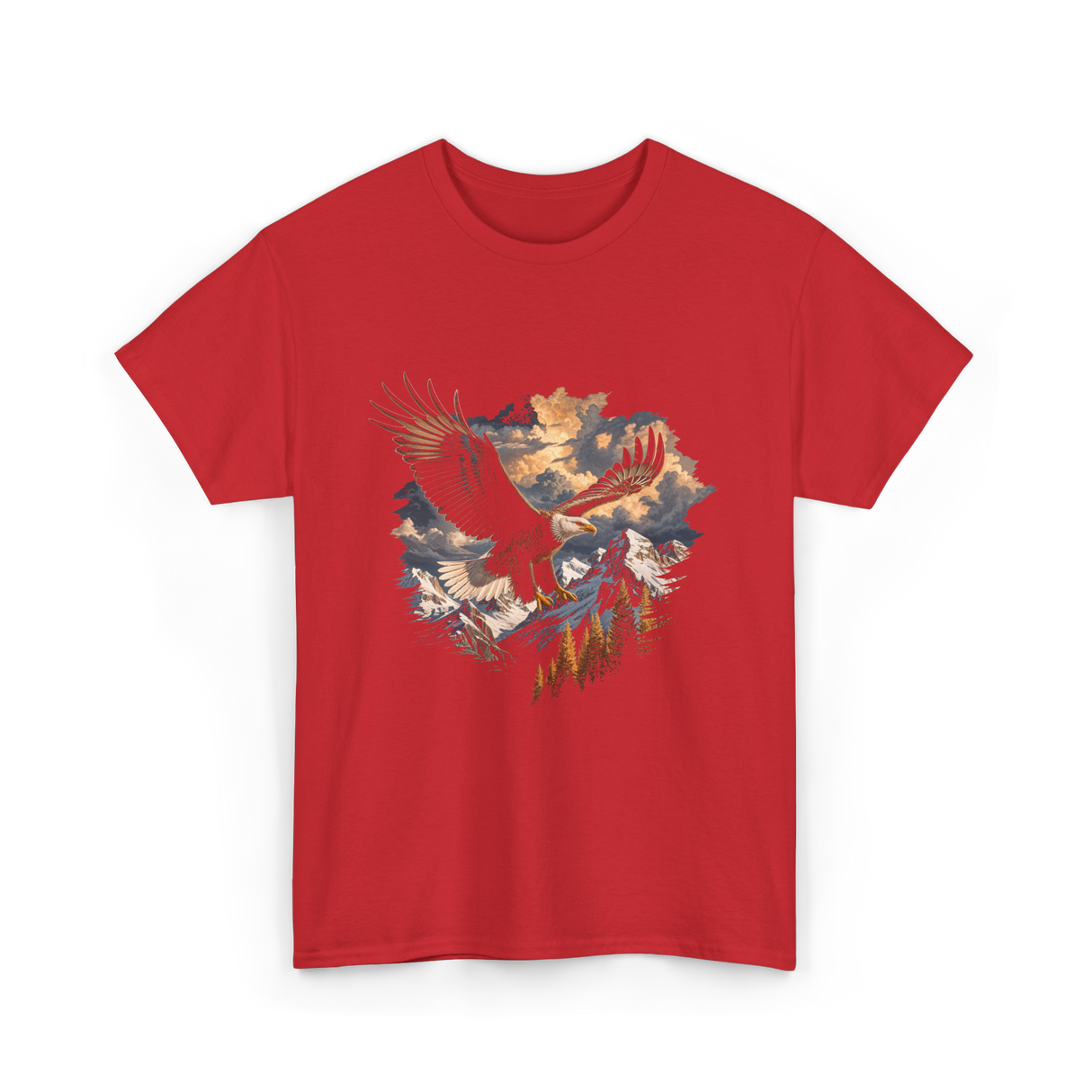 Eagle Mountains Wildlife Art T-Shirt - Red