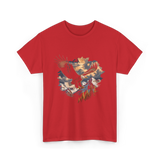 Eagle Mountains Wildlife Art T-Shirt - Red