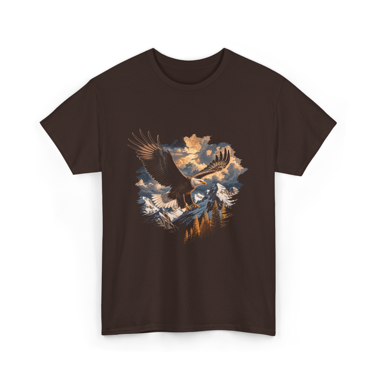 Eagle Mountains Wildlife Art T-Shirt - Dark Chocolate