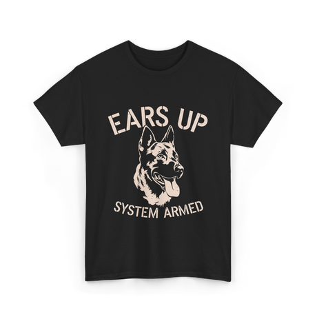 Ears Up System Armed Dog Lover T-Shirt - Black