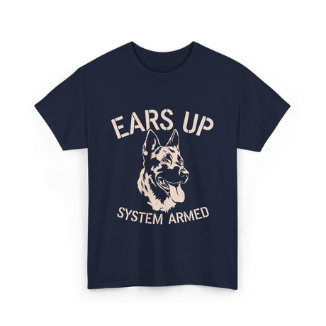 Ears Up System Armed Dog Lover T-Shirt - Navy