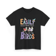 Easily Distracted Birds Birdwatching T-Shirt - Black