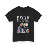 Easily Distracted Birds Birdwatching T-Shirt - Black