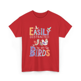 Easily Distracted Birds Birdwatching T-Shirt - Red