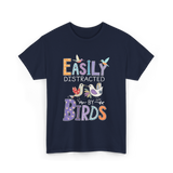 Easily Distracted Birds Birdwatching T-Shirt - Navy