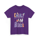 Easily Distracted Birds Birdwatching T-Shirt - Purple