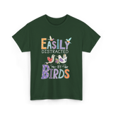 Easily Distracted Birds Birdwatching T-Shirt - Forest Green