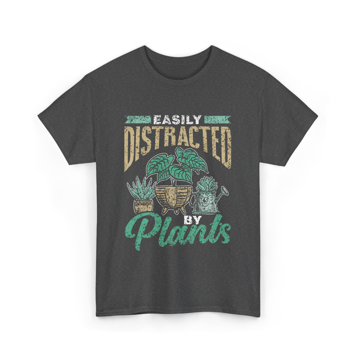 Easily Distracted By Plants Botany T-Shirt - Dark Heather