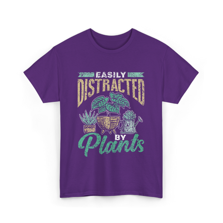 Easily Distracted By Plants Botany T-Shirt - Purple