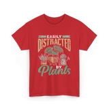 Easily Distracted By Plants Botany T-Shirt - Red