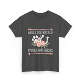 Easily Distracted Dogs Horses T-Shirt - Dark Heather