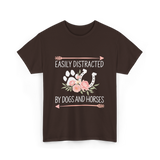 Easily Distracted Dogs Horses T-Shirt - Dark Chocolate