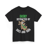 Easily Distracted Dogs Knitting T-Shirt - Black