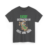 Easily Distracted Dogs Knitting T-Shirt - Dark Heather