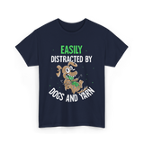 Easily Distracted Dogs Knitting T-Shirt - Navy