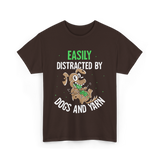 Easily Distracted Dogs Knitting T-Shirt - Dark Chocolate