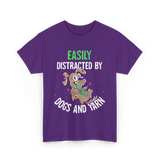 Easily Distracted Dogs Knitting T-Shirt - Purple