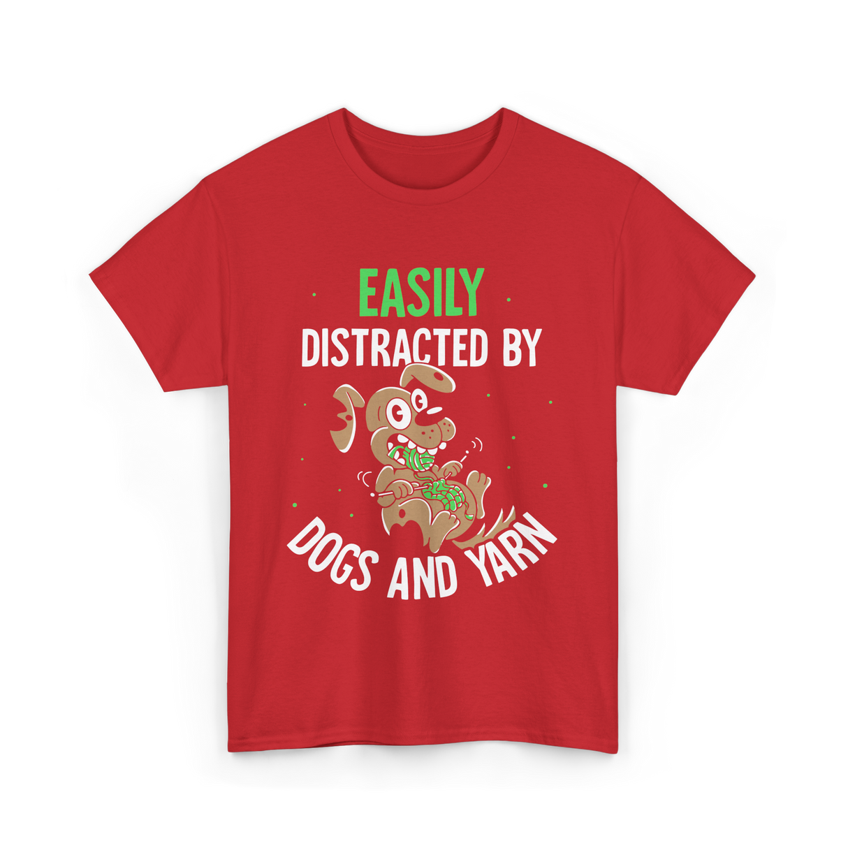 Easily Distracted Dogs Knitting T-Shirt - Red