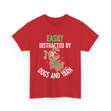 Easily Distracted Dogs Knitting T-Shirt - Red