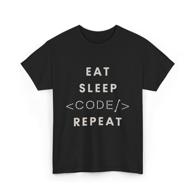 Eat Sleep Code Repeat Programming T-Shirt - Black