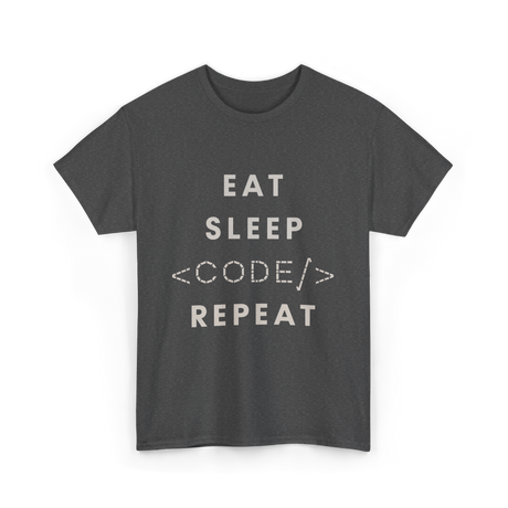 Eat Sleep Code Repeat Programming T-Shirt - Dark Heather