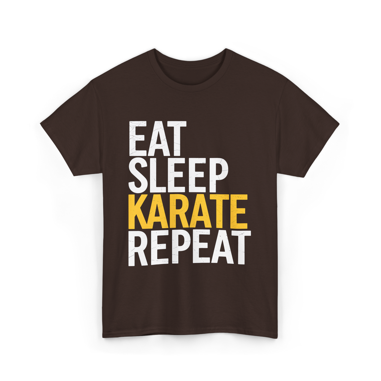 Eat Sleep Karate T-Shirt - Dark Chocolate