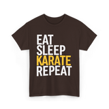 Eat Sleep Karate T-Shirt - Dark Chocolate