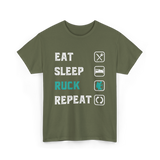 Eat Sleep Ruck Repeat Rucking T-Shirt - Military Green