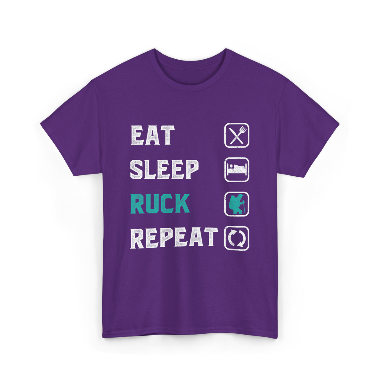 Eat Sleep Ruck Repeat Rucking T-Shirt - Purple