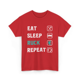 Eat Sleep Ruck Repeat Rucking T-Shirt - Red