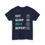 Eat Sleep Ruck Repeat Rucking T-Shirt - Navy