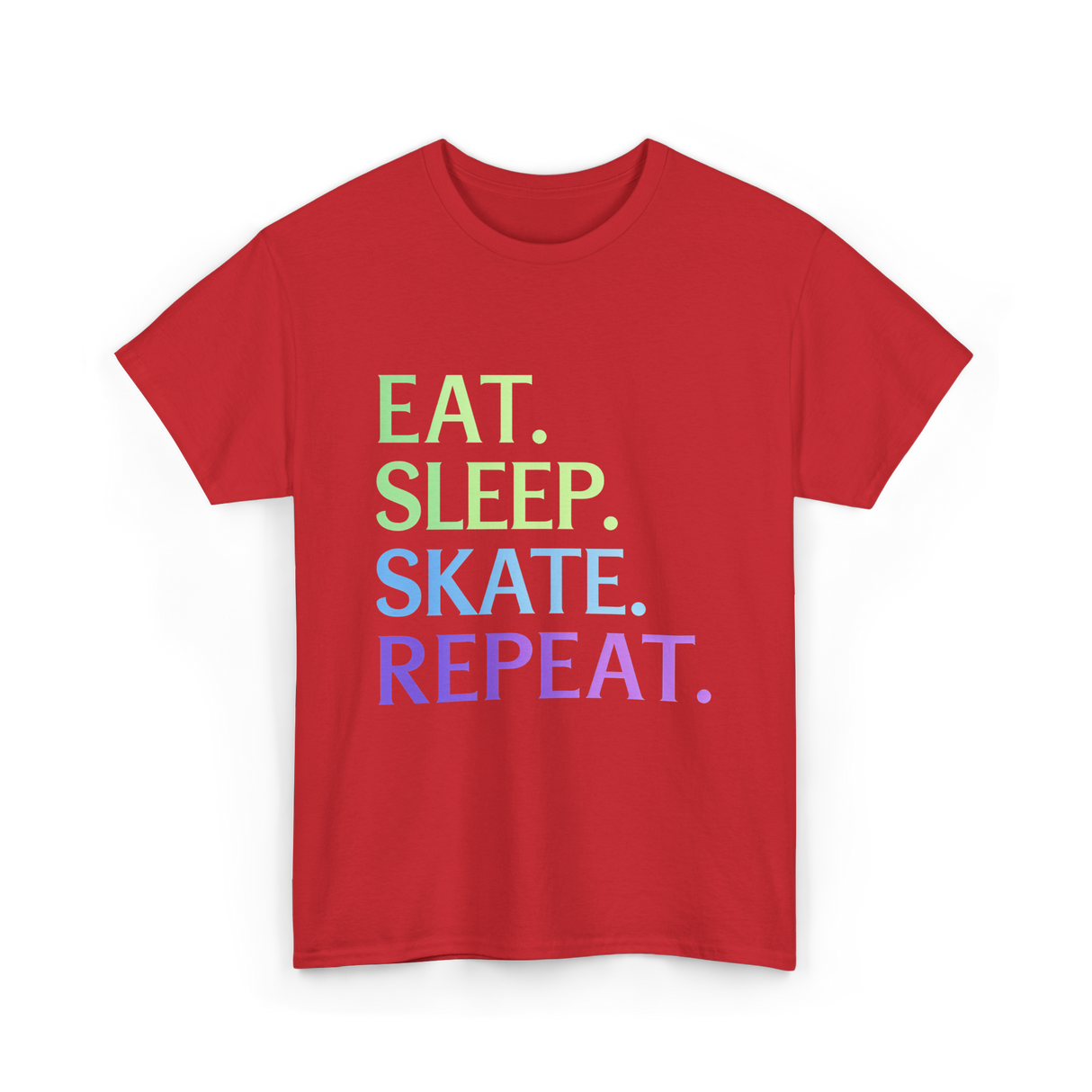 Eat Sleep Skate Repeat Skating T-Shirt - Red