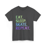 Eat Sleep Skate Repeat Skating T-Shirt - Dark Heather