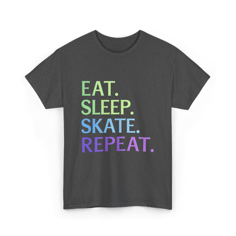 Eat Sleep Skate Repeat Skating T-Shirt - Dark Heather