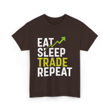 Eat Sleep Trade Repeat Trading T-Shirt - Dark Chocolate