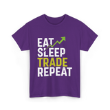 Eat Sleep Trade Repeat Trading T-Shirt - Purple