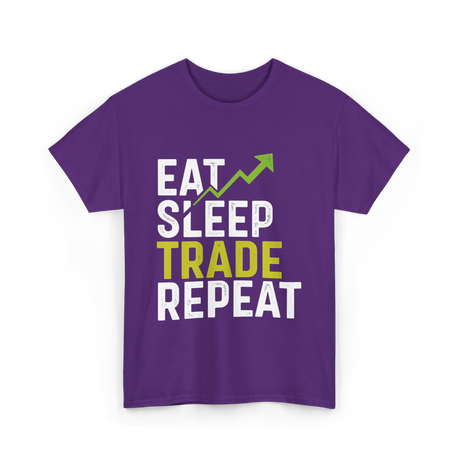 Eat Sleep Trade Repeat Trading T-Shirt - Purple