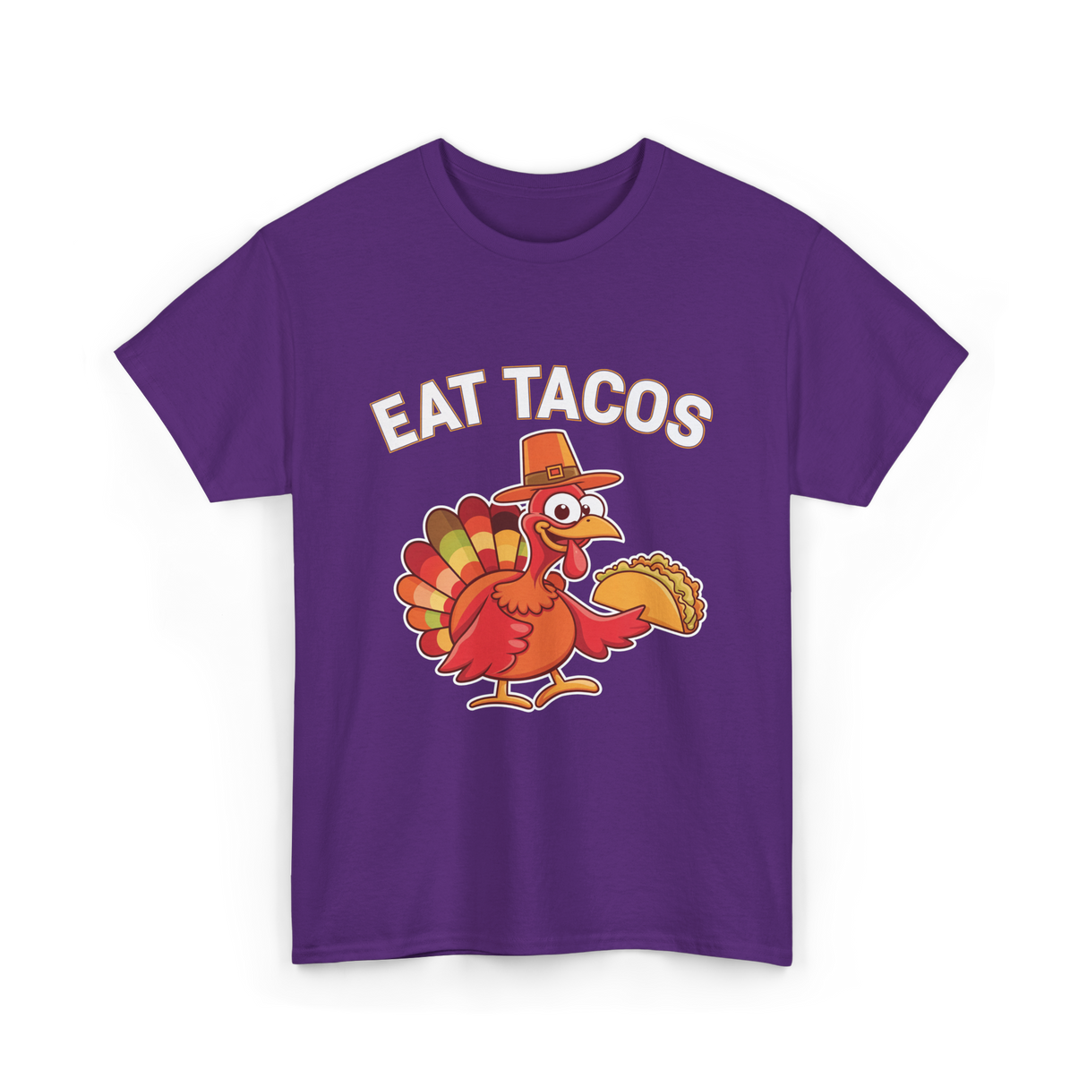 Eat Tacos Thanksgiving Turkey T-Shirt - Purple