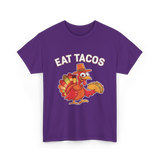 Eat Tacos Thanksgiving Turkey T-Shirt - Purple