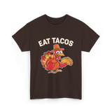 Eat Tacos Thanksgiving Turkey T-Shirt - Dark Chocolate