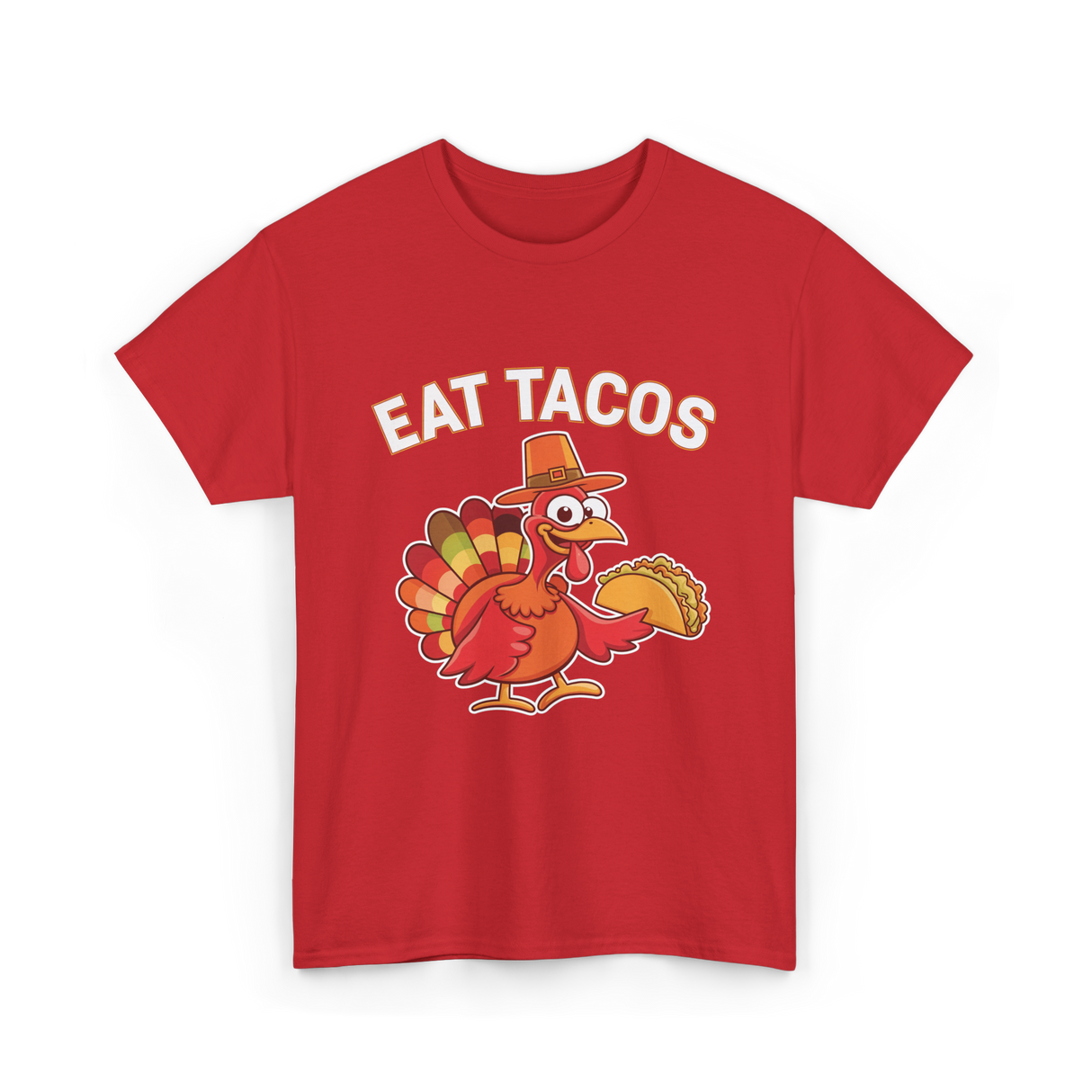 Eat Tacos Thanksgiving Turkey T-Shirt - Red