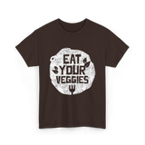 Eat Your Veggies Vegetables Gardening T-Shirt - Dark Chocolate